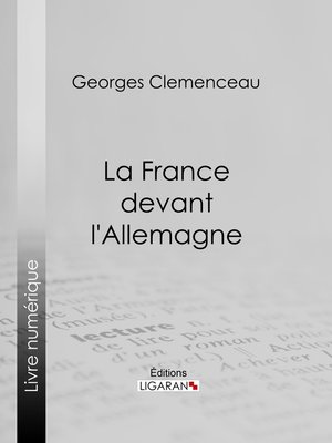 cover image of La France devant l'Allemagne